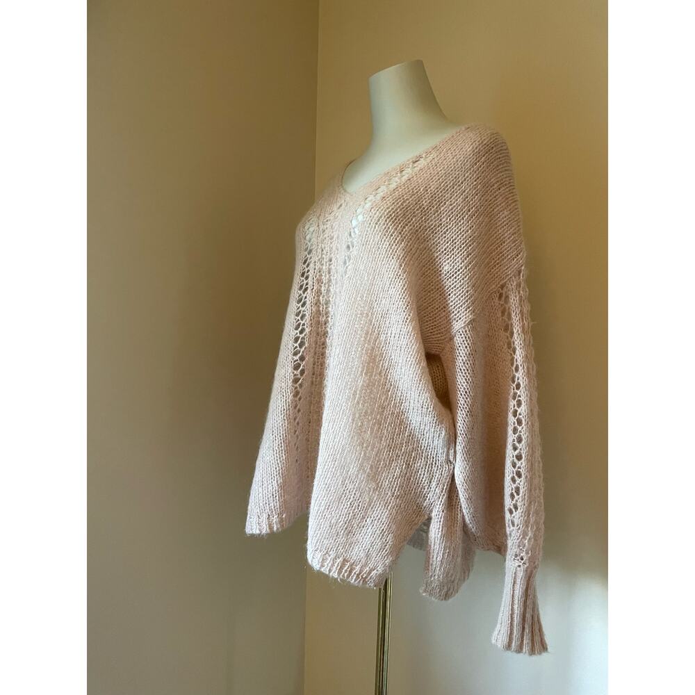 Spell & the Gypsy’s Spell Knit V-Neck Sweater Stone Angora Blend Size S/M - Picture 7 of 16
